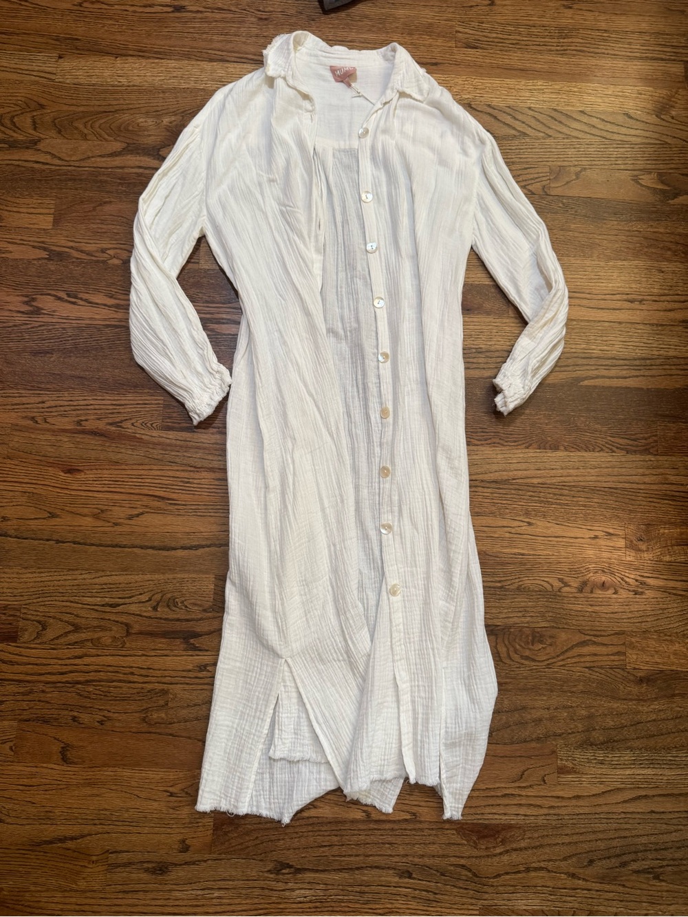Show Me Your MuMu White Long Button-Front Maxi Dress
